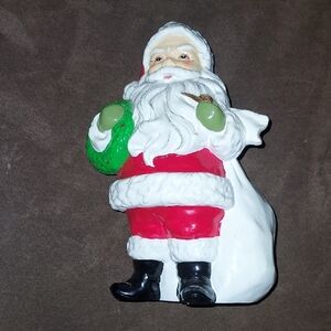 Santa Claus Figurine Piggy Bank- Red and White.. 8 1/2" Tall. Made In Japan